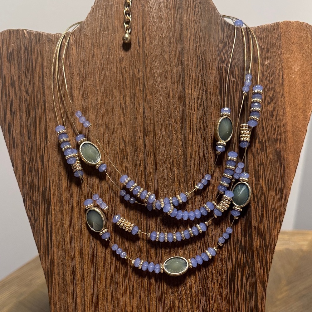 Chico's Multi-Strand Lavender Bead Necklace (BR444) - Picture 2 of 6